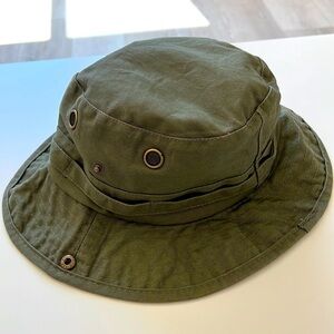 Dark Green Cotton Bucket Hat